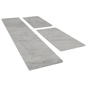 THEKO Bettumrandung Hadj Uni, Höhe 25 mm, (3-tlg), echter Berber Teppich, reine Wolle, handgeknüpft, Schlafzimmer