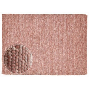 THEKO Handwebteppich  Alpen ¦ rot ¦ Wolle ¦ Maße (cm): B: 140 H: 1,2