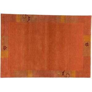 THEKO Wollteppich  Royal Ganges ¦ rot ¦ Viskose ¦ Maße (cm): B: 190 H: 1,3