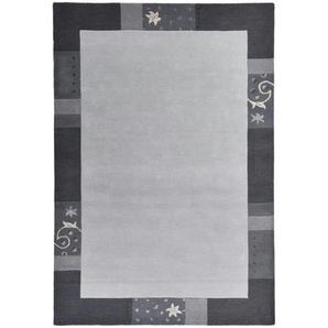 THEKO Wollteppich  Royal Ganges ¦ silber ¦ Wolle ¦ Maße (cm): B: 90 H: 1,3