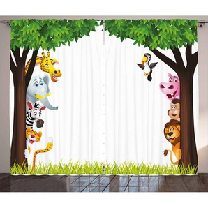 Thermo-Vorhang Kindergarten mit Zwickelfalte (1 Stück), halbtransparent