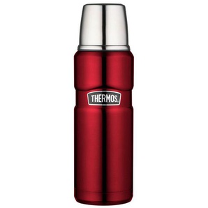 Thermos Isolierflasche Stainless King, Rot, Metall, 0,47 L, doppelwandig, schlag- und bruchfest, lebensmittelecht, Vakuum, 100% dicht, abnehmbarer