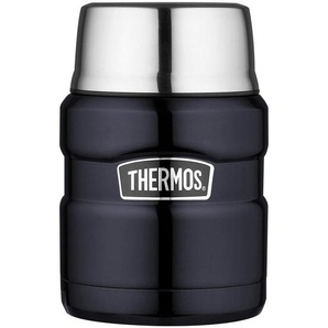 Thermos ISOLIERSPEISEGEFÄß, Blau, Metall, 0,470 L, doppelwandig, schlag- und bruchfest, lebensmittelecht, Vakuum, 100% dicht, abnehmbarer Deckel,