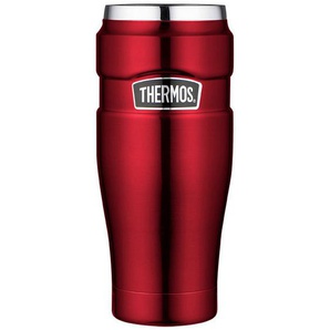 Thermos Thermobecher Stainless King, Rot, Metall, Kunststoff, 0,47 L, 19.8 cm, BPA-frei, doppelwandig, schlag- und bruchfest, abnehmbarer Deckel, hält