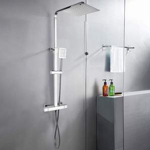 Arati Bath&shower - Thermostatische Duschsäulenverkleidung aus Stahl mit Mischer und Handbrause Saturnia