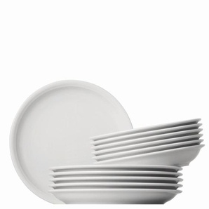 Thomas Tafelservice Trend weiß, Weiß, Keramik, 12-teilig, 31.6x28.2x31.6 cm, robust, lebensmittelecht, Essen & Trinken, Geschirr, Geschirr-Sets,