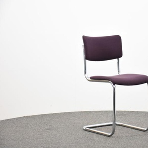 Thonet Freischwinger, Stoffbezug lila, gebraucht