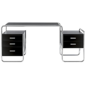 Thonet Schreibtisch S285 Esche offenporig schwarz decklackiert, Designer Marcel Breuer, 73x164x77 cm