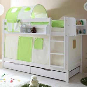 Ticaa Etagenbett Marcel, mit Rollrost und Textil-Set, Kiefer