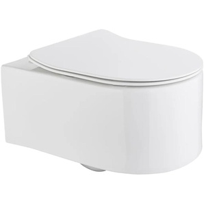 Tiefspül-WC WELLTIME Trento WCs weiß WC-Becken Toilette spülrandlos, inkl. WC-Sitz mit Softclose