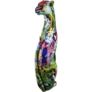 Tierfigur CASABLANCA BY GILDE Gepard sitzend Street Art Dekofiguren Gr. B/H/T: 12 cm x 33,5 cm x 8 cm, Tier, bunt Tierfiguren Graffiti-Design