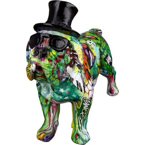 Tierfigur CASABLANCA BY GILDE Mops Street Art Dekofiguren Gr. B/H/T: 27 cm x 24 cm x 10 cm, Tier, bunt Tierfiguren Graffiti-Design