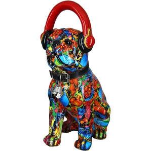 Tierfigur CASABLANCA BY GILDE Mops Urban Graffiti Dekofiguren Gr. B/H/T: 13 cm x 30 cm x 21 cm, bunt Tierfiguren