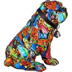 Tierfigur CASABLANCA BY GILDE Mops Urban Graffiti Dekofiguren Gr. B/H/T: 22 cm x 23 cm x 17 cm, bunt Tierfiguren