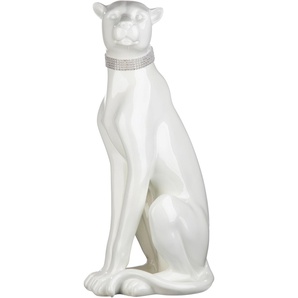 Tierfigur CASABLANCA BY GILDE Panther Dekofiguren Gr. B/H/T: 23 cm x 60 cm x 0 cm, weiß Tierfiguren