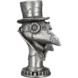 Tierfigur CASABLANCA BY GILDE Skulptur Crow Steampunk Dekofiguren Gr. B/H/T: 17 cm x 23 cm x 7 cm, silberfarben Tierfiguren