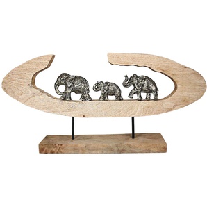 Tierfigur CASABLANCA BY GILDE Skulptur Elefantenfamilie Dekofiguren Gr. B/H/T: 68 cm x 33 cm x 10 cm, braun (bronzefarben) Tierfiguren