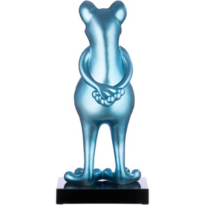 Tierfigur CASABLANCA BY GILDE Skulptur Frosch petrol Dekofiguren Gr. B/H/T: 32 cm x 68 cm x 30 cm, blau Tierfiguren