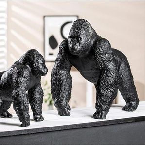 Tierfigur CASABLANCA BY GILDE Skulptur Gorilla Dekofiguren Gr. B/H/T: 42 cm x 36 cm x 29 cm, schwarz Weihnachtsengel Weihnachtsfiguren
