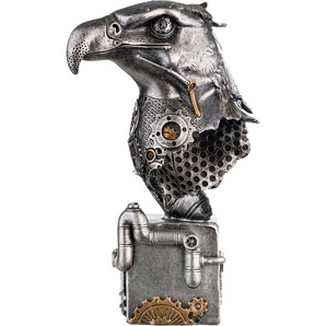 Tierfigur CASABLANCA BY GILDE Skulptur Steampunk Eagle Dekofiguren Gr. B/H/T: 13 cm x 27 cm x 19 cm, Adler, silberfarben Tierfiguren mit kupferfarbenen Elementen