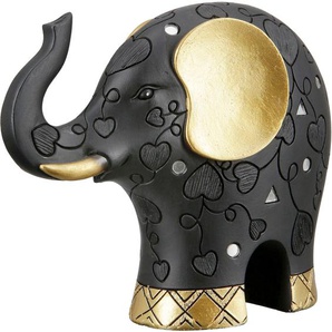 Tierfigur GILDE Elefant Ajok Dekofiguren Gr. B/H/T: 7 cm x 20 cm x 23 cm, schwarz Tierfiguren