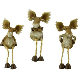 Tierfigur I.GE.A. Elch Dekofiguren Gr. B/H/T: 5 cm x 16 cm x 4 cm, beige (natur) Tierfiguren Dekofiguren Kantenhocker