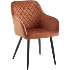 Time Armlehnstuhl, Braun, Schwarz, Metall, Textil, Rundrohr, 57x84.5x59 cm, Esszimmer, Stühle, Esszimmerstühle, Armlehnenstühle