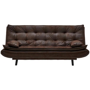 Time Schlafsofa, Dunkelbraun, Textil, Buche, massiv, 2-Sitzer, Füllung: Schaumstoffflocken, 194x100x90 cm, Schlafen auf Sitzhöhe, Rückenfutter,