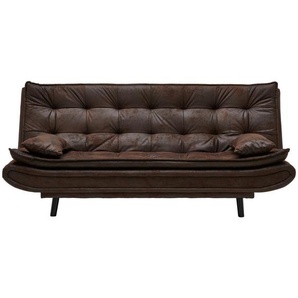 Time Schlafsofa, Dunkelbraun, Textil, Buche, massiv, 2-Sitzer, Füllung: Schaumstoffflocken, 194x100x90 cm, Schlafen auf Sitzhöhe, Rückenfutter,