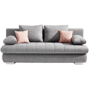 Time Schlafsofa , Grau , Textil , 3-Sitzer , Füllung: Schaumstoff , 205x88x96 cm , Liegefunktion, Rücken echt , Kinder & Jugendmöbel, Jugendmöbel, Jugendsofas