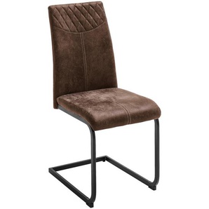 Time Schwingstuhl, Braun, Schwarz, Metall, Textil, eckig, 42x94x60 cm, Esszimmer, Stühle, Esszimmerstühle, Schwingstühle