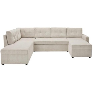 Time Wohnlandschaft, Natur, Textil, 4-5-Sitzer, Füllung: Schaumstoff, Ottomane rechts, U-Form, 290x212 cm, Liegefunktion, seitenverkehrt erhältlich,