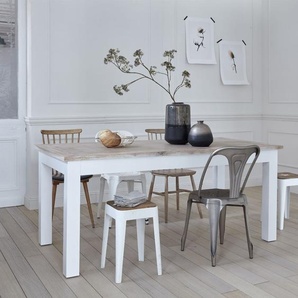 Tisch aus massivem Mahagoni und Teakholz 8 pers.