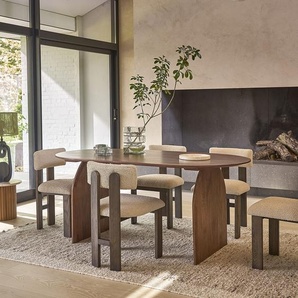 Tisch aus massivem Mangoholz mit Walnuss-Finish 6/8 Pers.