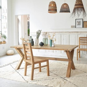 Tisch aus massivem, recyceltem Teakholz 8 Pers.