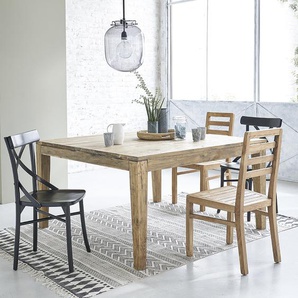 Tisch aus massivem recyceltem Teakholz ausziehbar 12 Pers.