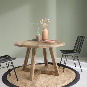 Tisch aus recyceltem Teakholz, massiv FSC, 4 Pers.