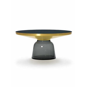 Tisch Bell Table ClassiCon Tischfuß Glas grau weiß, Designer Sebastian Herkner, 36 cm