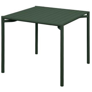 Tisch Bliss Cane-line Aluminium dark green grau, Designer Johannes Foersom & Peter Hiort-Lorenzen, 75x81x81 cm