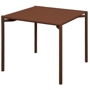 Tisch Bliss Cane-line Aluminium desert red grau, Designer Johannes Foersom & Peter Hiort-Lorenzen, 75x81x81 cm