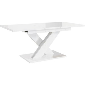 Tisch BRONX 140-180x80 cm Weißglanz