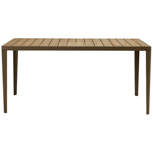 Tisch Laren Ethimo Gestell Metall kaffeebraun silber, Designer Ethimo Design Studio, 74.5x160x90 cm