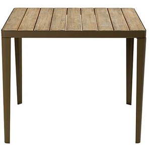 Tisch Laren Ethimo Gestell Metall kaffeebraun silber, Designer Ethimo Design Studio, 74.5x90x90 cm