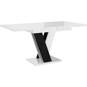 Tisch MASSIV 120-160x80 cm Weißglanz