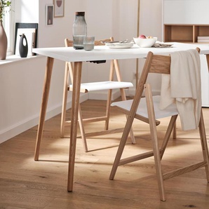 Tisch mit schnell montierbaren Beinen - braun - Holz -