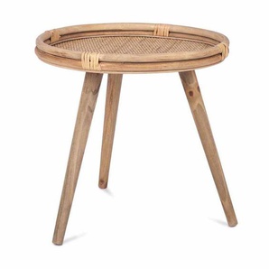 Tisch Mylla, natur, aus Rattan, 45 x 44 cm, von KidsDepot