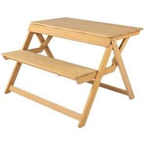 Tischbank Folding Picnic Table Weltevree Bambus geölt braun, Designer Jair Straschnow, 76.5x114x100 cm