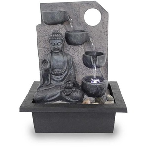 Tischbrunnen Zimmerbrunnen FoBuddha Ancient Black sehr groß mit 38,5 cm LED 10871