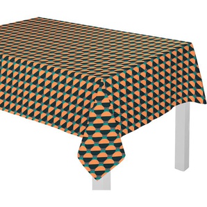 Tischdecke ADAM Circles Tischdecken Gr. B/L: 220 cm x 145 cm, 1 St., rechteckig, bunt (dunkelblau, orange, türkis) Tischdecken