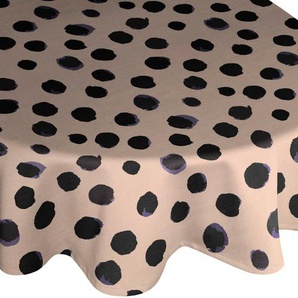 Tischdecke ADAM Dots Tischdecken Gr. B/L: 145 cm x 145 cm, rund, lila Tischdecken nachhaltig aus Bio-Baumwolle,Made in Germany